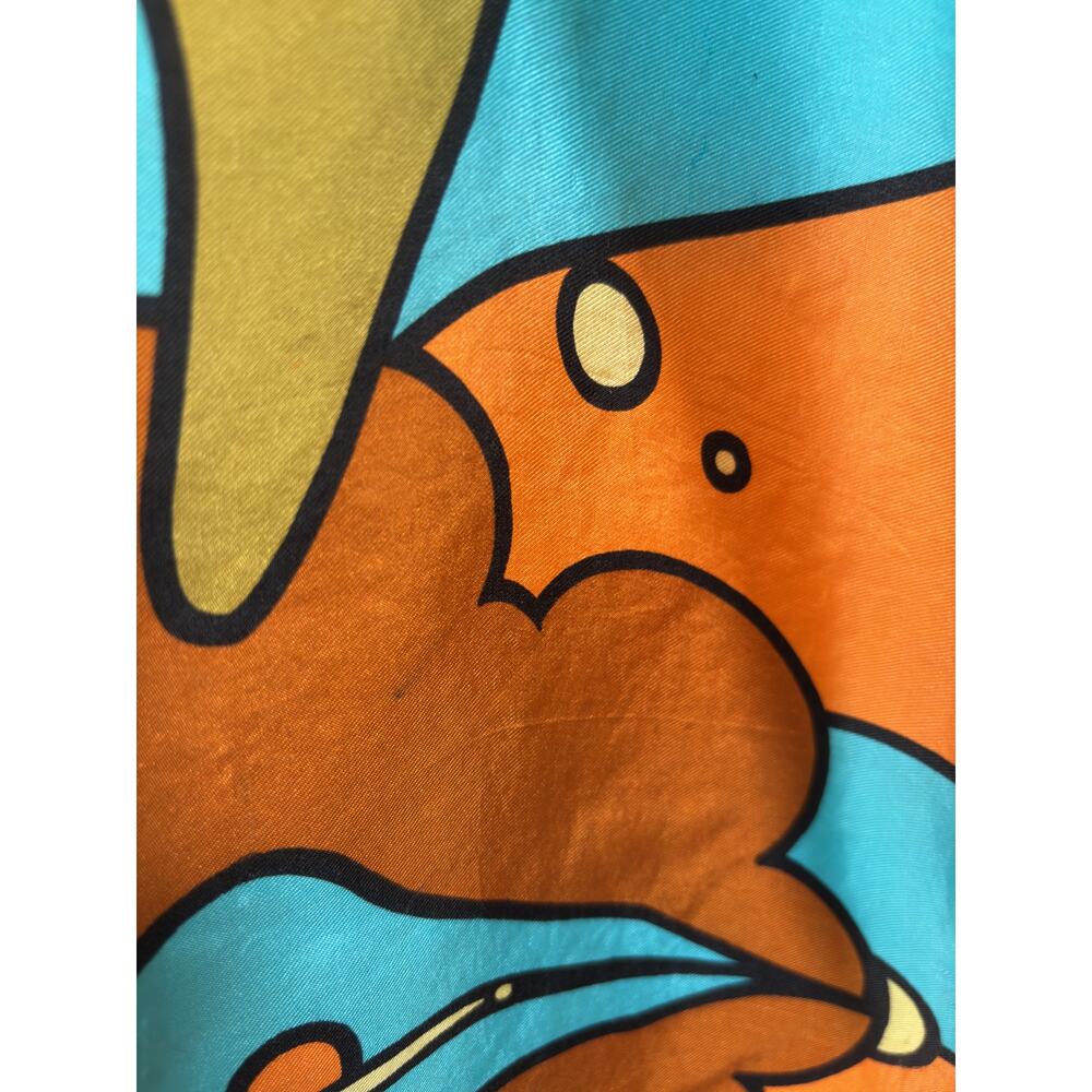 Peter Max Vintage Silk Scarf Womens Orange Self Portrait Psychedelic Pop Art - Picture 8 of 11